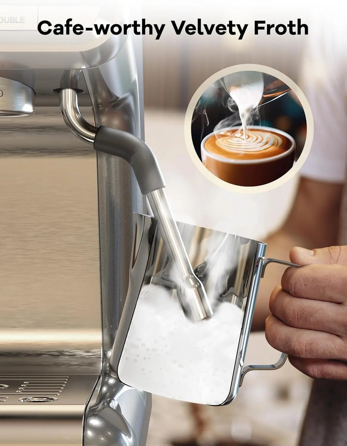 20 Bar 1450W Semi Automatic Espresso Maker with Grinder