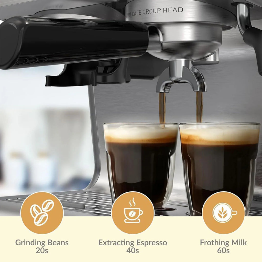 20 Bar 1450W Semi Automatic Espresso Maker with Grinder
